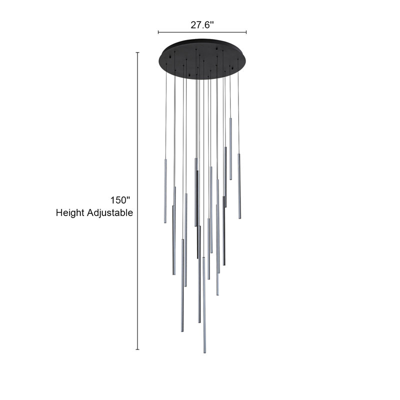 Wrought Studio™ Caylah Cluster Cylinder LED Pendant for